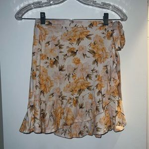 flowered wrap skirt